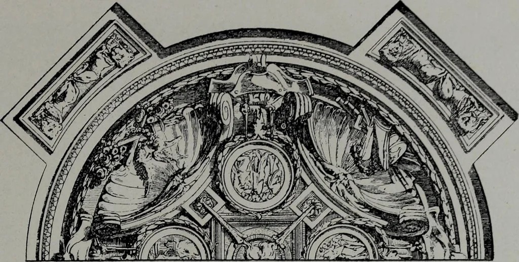 An illustration from Les plafonds; transformations progressives du XVIe au XIXe siècle, deux cent trent reproductions documentaires, 1922, leaf 158