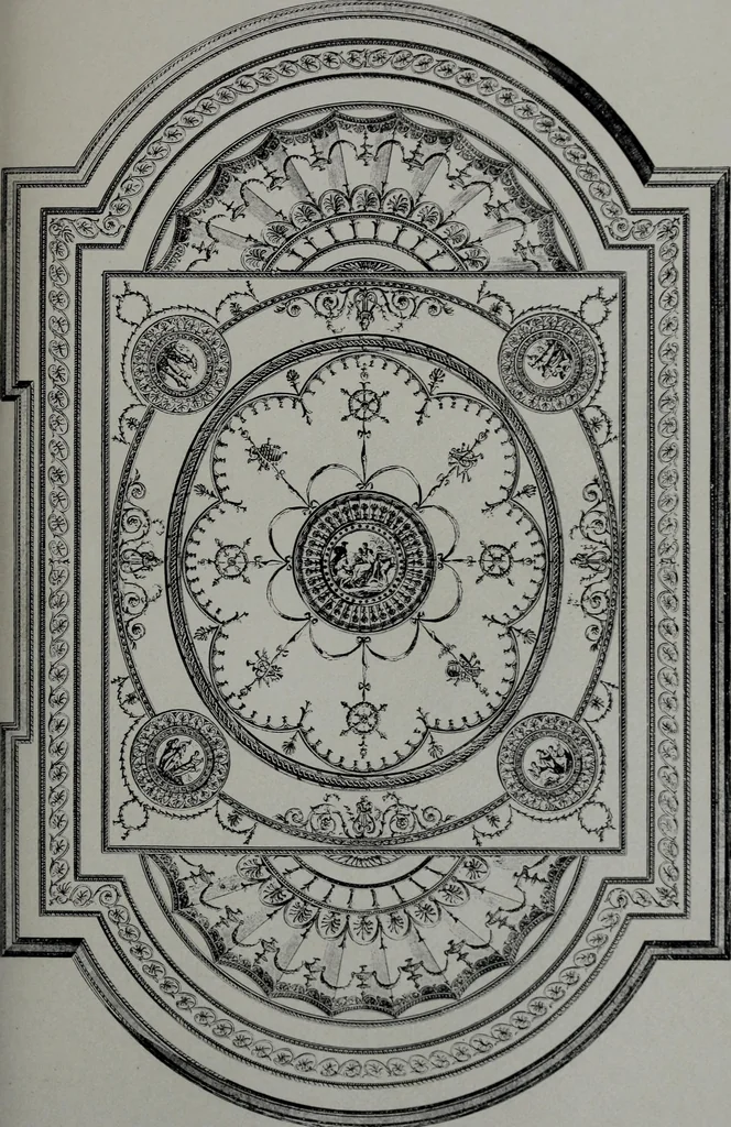 An illustration from Les plafonds; transformations progressives du XVIe au XIXe siècle, deux cent trent reproductions documentaires, 1922, leaf 164