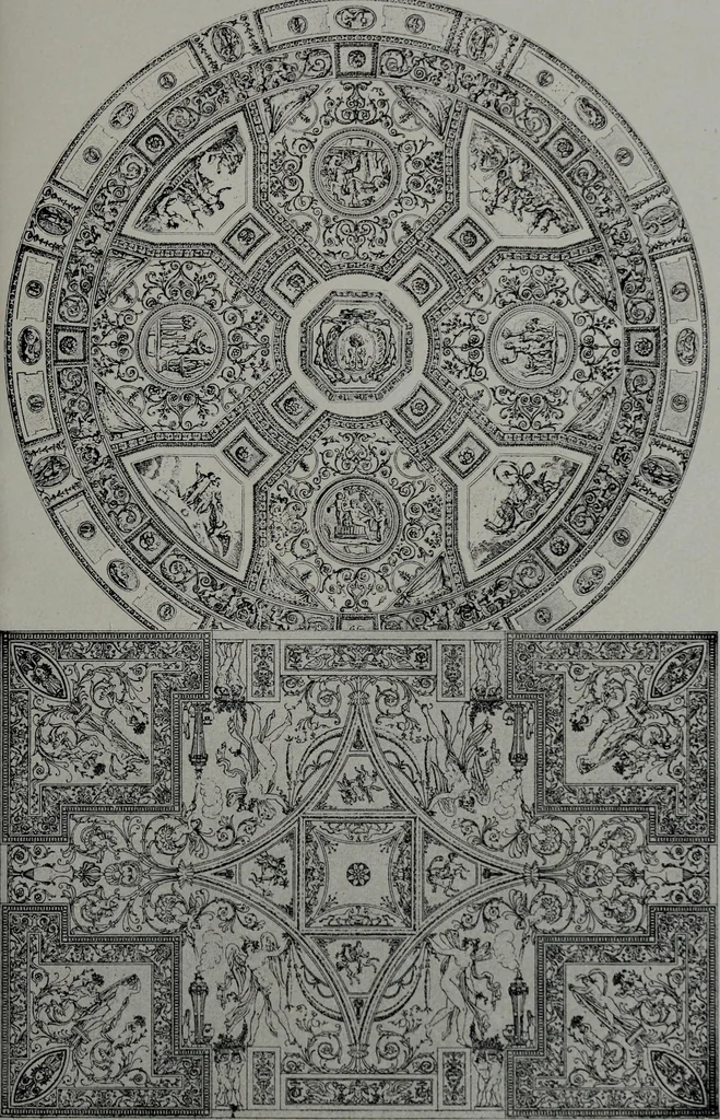 An illustration from Les plafonds; transformations progressives du XVIe au XIXe siècle, deux cent trent reproductions documentaires, 1922, leaf 168