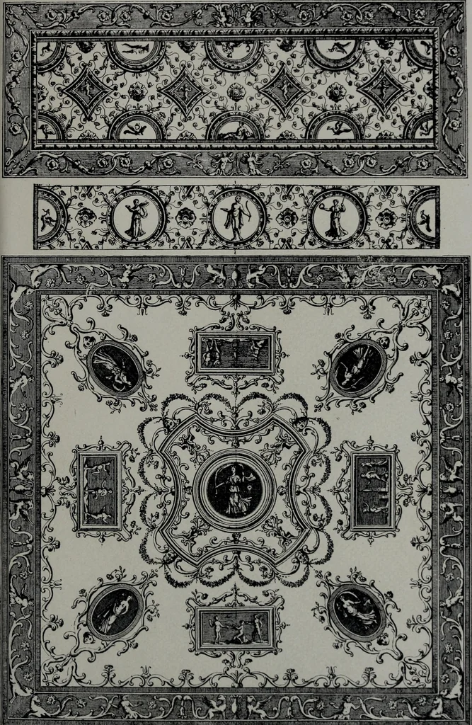 An illustration from Les plafonds; transformations progressives du XVIe au XIXe siècle, deux cent trent reproductions documentaires, 1922, leaf 170