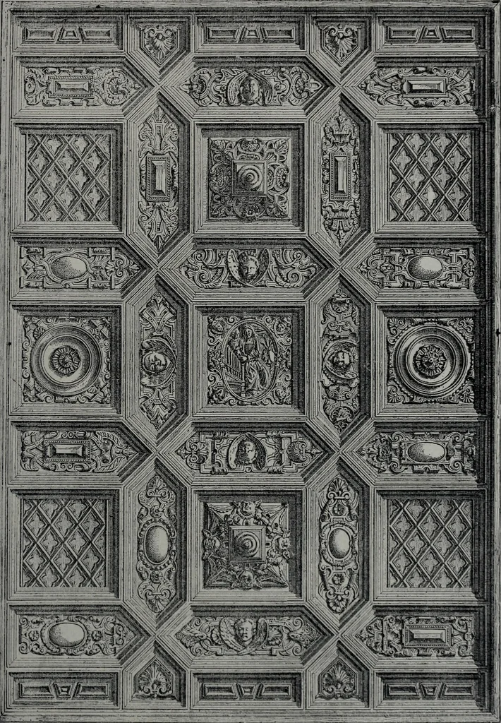 An illustration from Les plafonds; transformations progressives du XVIe au XIXe siècle, deux cent trent reproductions documentaires, 1922, leaf 18