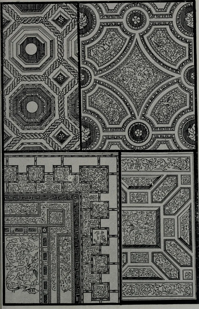 An illustration from Les plafonds; transformations progressives du XVIe au XIXe siècle, deux cent trent reproductions documentaires, 1922, leaf 24