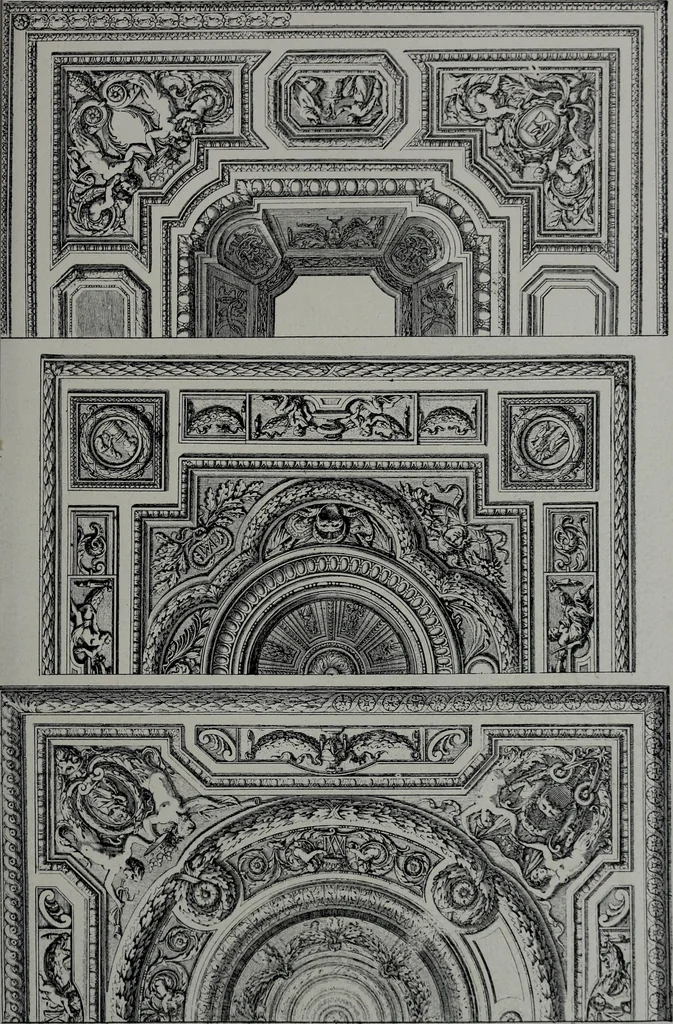 An illustration from Les plafonds; transformations progressives du XVIe au XIXe siècle, deux cent trent reproductions documentaires, 1922, leaf 34