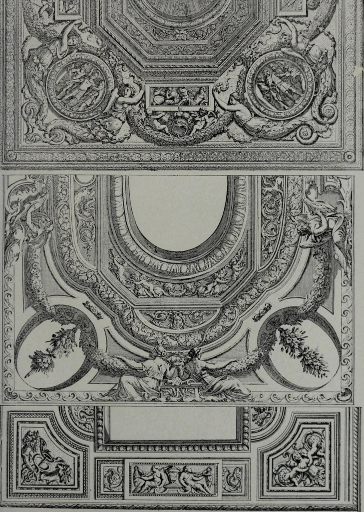 An illustration from Les plafonds; transformations progressives du XVIe au XIXe siècle, deux cent trent reproductions documentaires, 1922, leaf 36