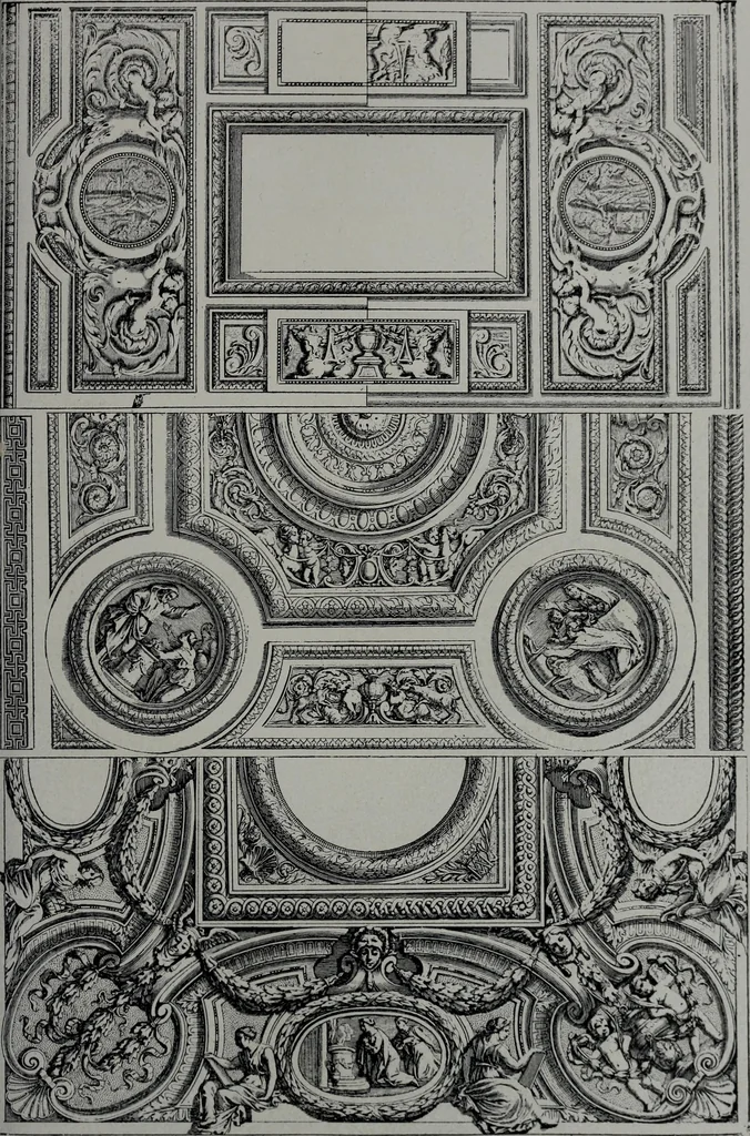 An illustration from Les plafonds; transformations progressives du XVIe au XIXe siècle, deux cent trent reproductions documentaires, 1922, leaf 38