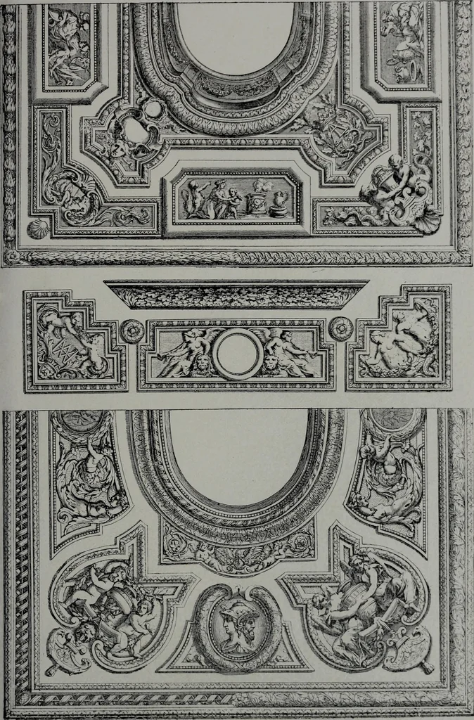 An illustration from Les plafonds; transformations progressives du XVIe au XIXe siècle, deux cent trent reproductions documentaires, 1922, leaf 40