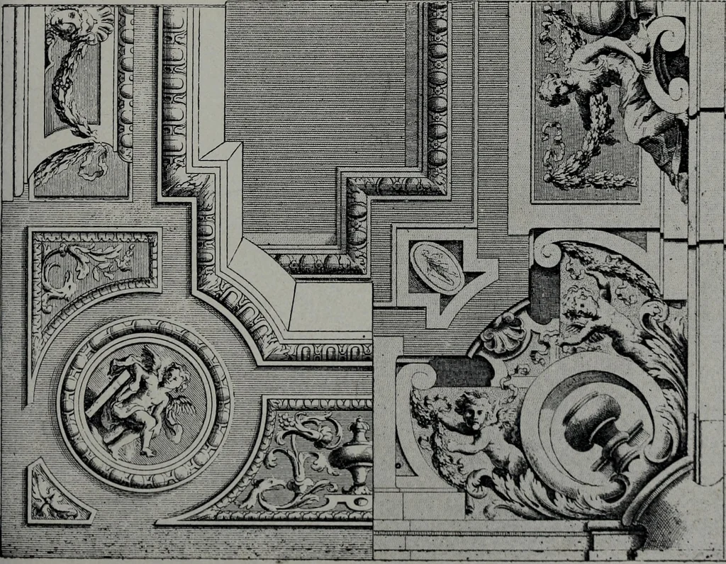 An illustration from Les plafonds; transformations progressives du XVIe au XIXe siècle, deux cent trent reproductions documentaires, 1922, leaf 42