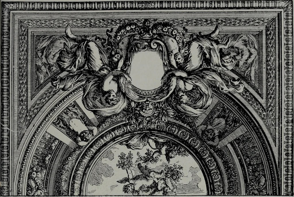 An illustration from Les plafonds; transformations progressives du XVIe au XIXe siècle, deux cent trent reproductions documentaires, 1922, leaf 44