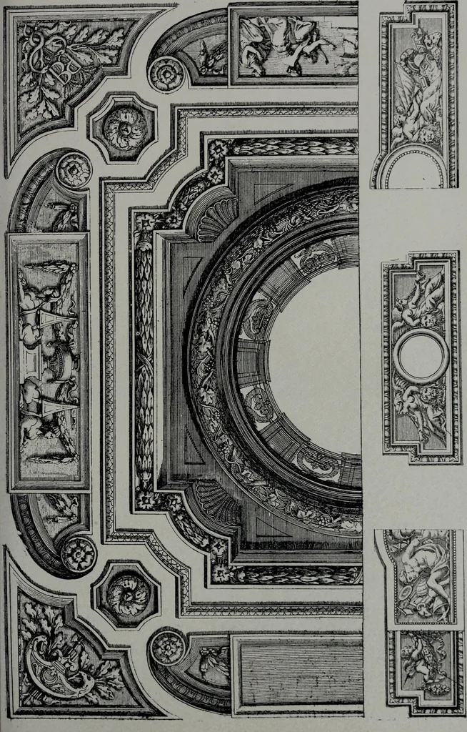 An illustration from Les plafonds; transformations progressives du XVIe au XIXe siècle, deux cent trent reproductions documentaires, 1922, leaf 46