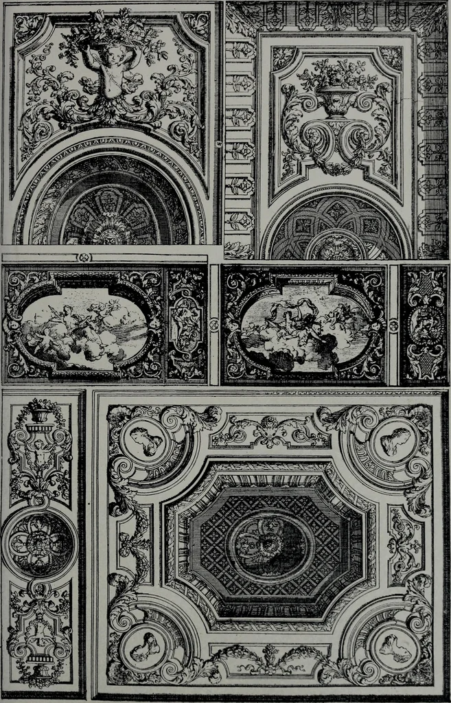 An illustration from Les plafonds; transformations progressives du XVIe au XIXe siècle, deux cent trent reproductions documentaires, 1922, leaf 48