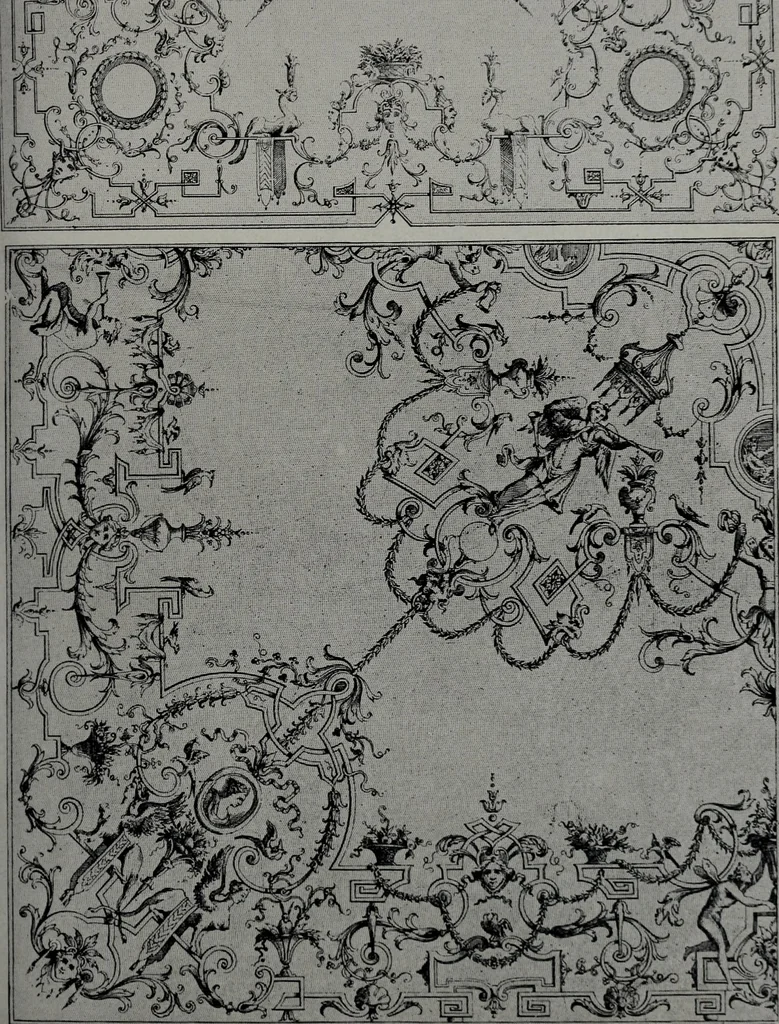 An illustration from Les plafonds; transformations progressives du XVIe au XIXe siècle, deux cent trent reproductions documentaires, 1922, leaf 58