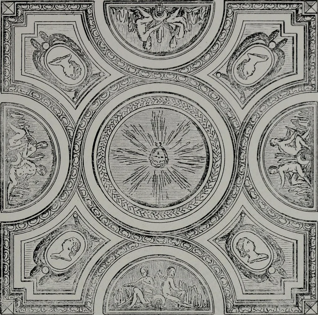 An illustration from Les plafonds; transformations progressives du XVIe au XIXe siècle, deux cent trent reproductions documentaires, 1922, leaf 76