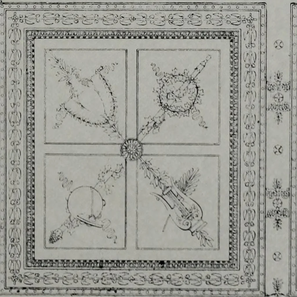 An illustration from Les plafonds; transformations progressives du XVIe au XIXe siècle, deux cent trent reproductions documentaires, 1922, leaf 88