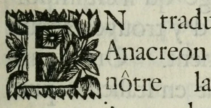 An illustration from Les Poesies d'Anacreon et de Sappho, 1699, leaf 17