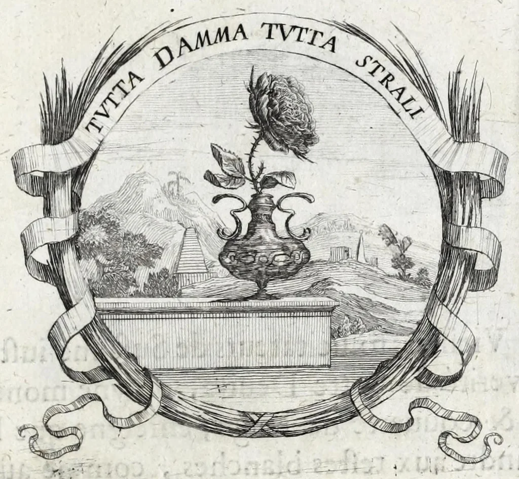 An illustration from Les poesies du P. Pierre Le Moine, de la Compagnie de Iesus, 1650, leaf 105