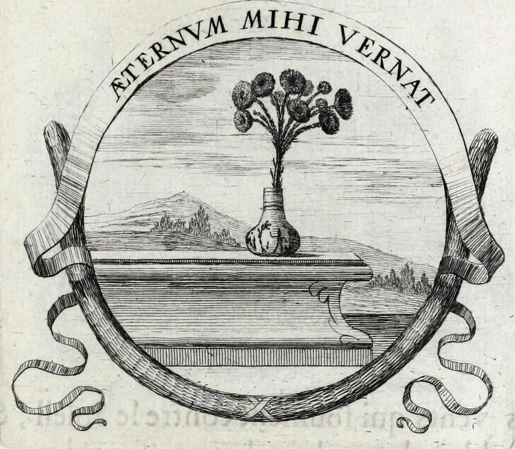 An illustration from Les poesies du P. Pierre Le Moine, de la Compagnie de Iesus, 1650, leaf 57