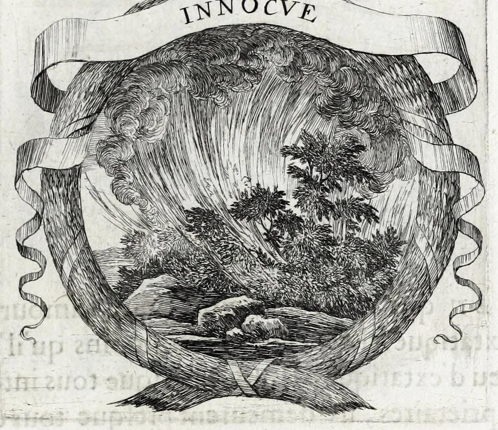 An illustration from Les poesies du P. Pierre Le Moine, de la Compagnie de Iesus, 1650, leaf 89