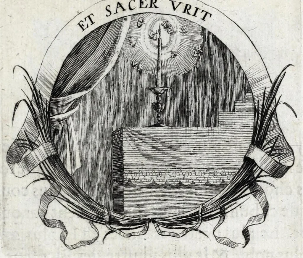 An illustration from Les poesies du P. Pierre Le Moine, de la Compagnie de Iesus, 1650, leaf 99