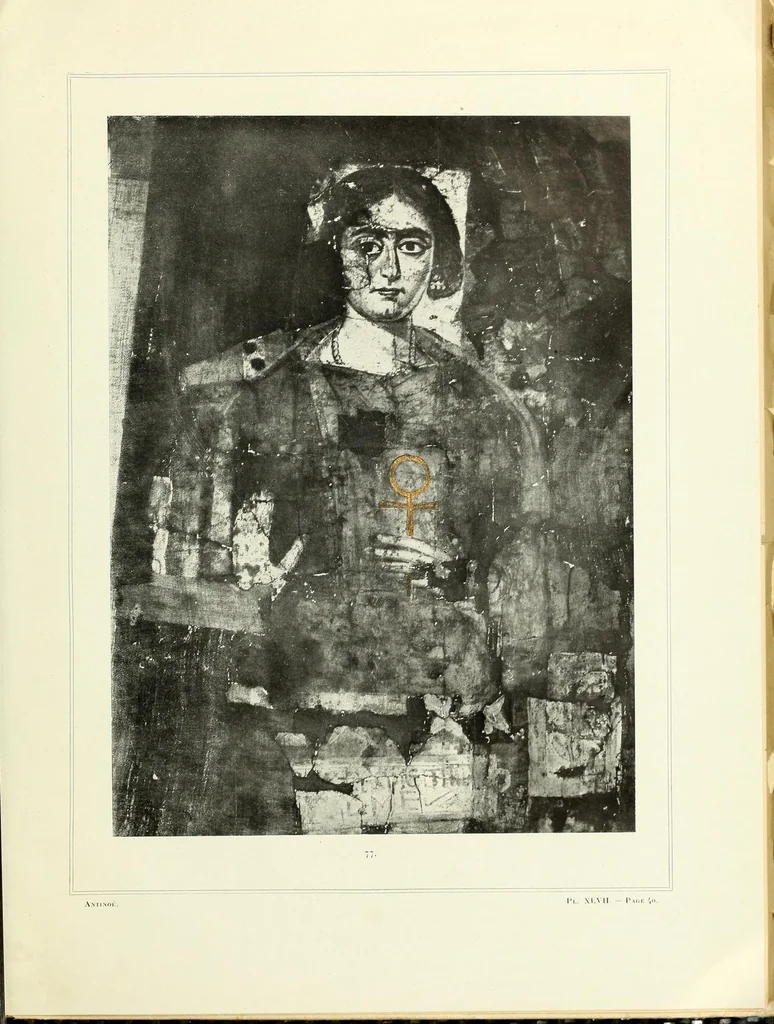 An illustration from Les portraits d'Antinoé au Musée Guimet, 1912, leaf 101