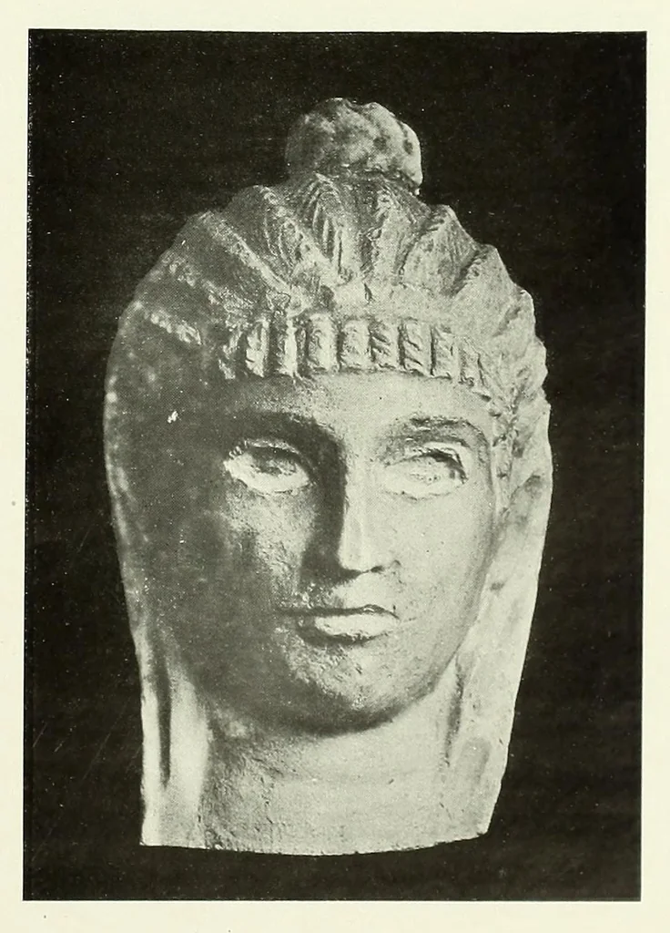 An illustration from Les portraits d'Antinoé au Musée Guimet, 1912, leaf 49