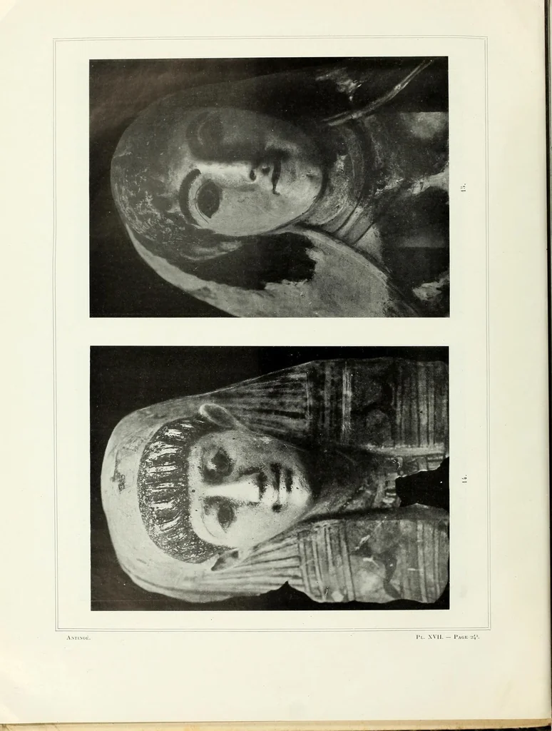 An illustration from Les portraits d'Antinoé au Musée Guimet, 1912, leaf 52