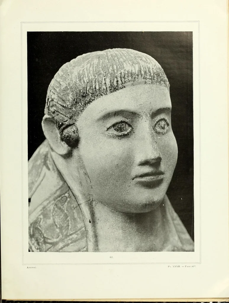 An illustration from Les portraits d'Antinoé au Musée Guimet, 1912, leaf 69
