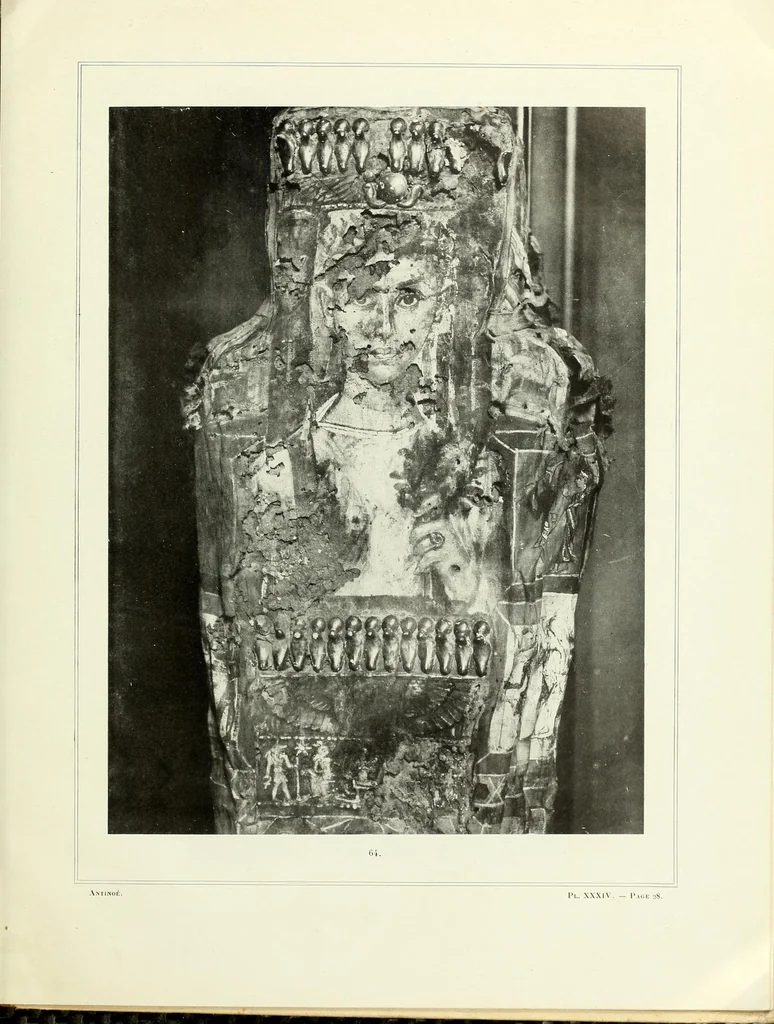 An illustration from Les portraits d'Antinoé au Musée Guimet, 1912, leaf 73