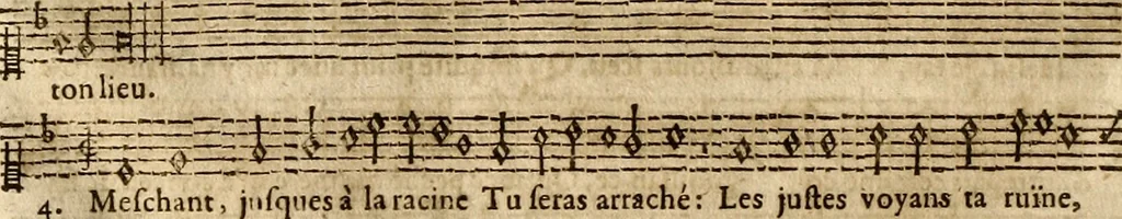 An illustration from Les pseaumes de David, mis en musique a quatre & cinq parties,, 1627, leaf 63