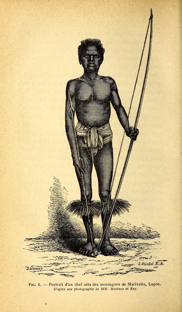 An illustration from Les pygmées, 1887, leaf 54