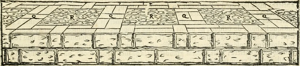 An illustration from Les quatre liures de l'architecture d'André Palladio : mis en françois : dans lesquels, après vn petit traitté des cinq ordres, auec quelques-vnes des plus necessaires obseruations pour bien bastir, il parle de la construction des maisons particulieres, des grands chemins, des ponts, des places publiques, des xystes, des basiliques, & des temples, 1650, leaf 18