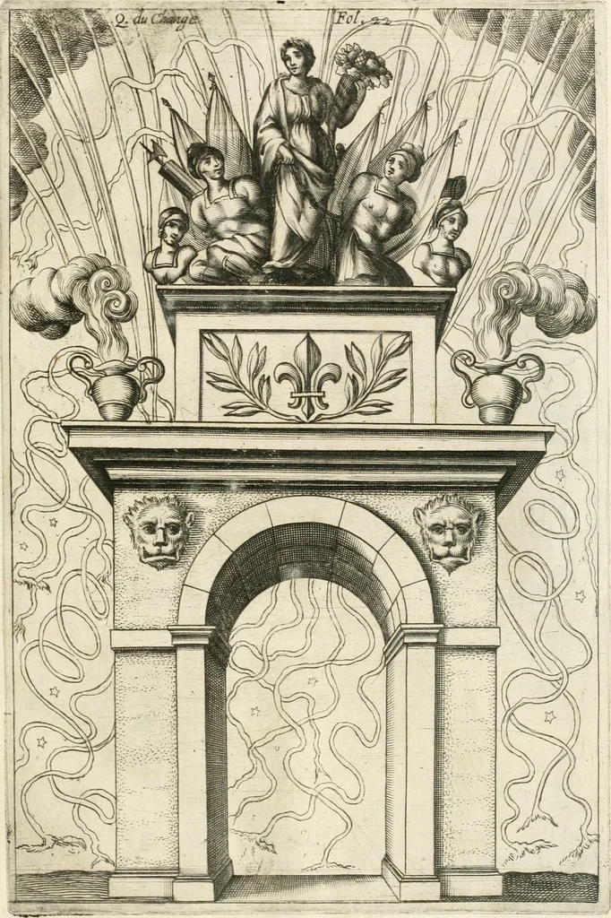 An illustration from Les réjoüissances de la paix, faites dans la ville de Lyon le 20. mars 1660, 1660, leaf 42