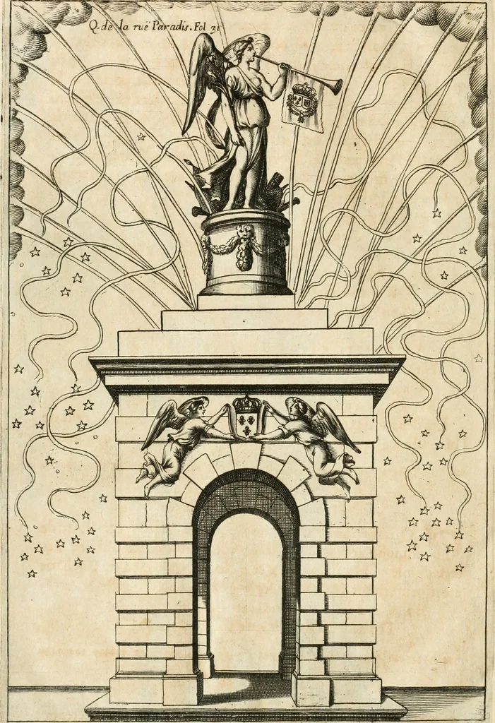 An illustration from Les réjoüissances de la paix, faites dans la ville de Lyon le 20. mars 1660, 1660, leaf 73