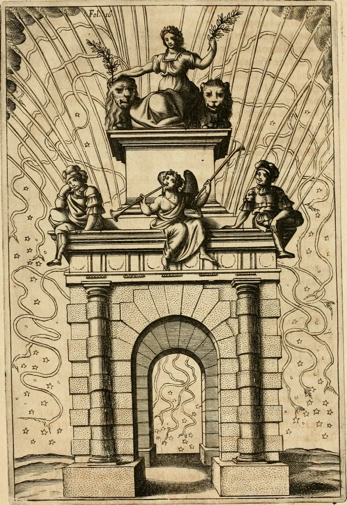 An illustration from Les réjoüissances de la paix, faites dans la ville de Lyon le 20. mars 1660, 1660, leaf 32