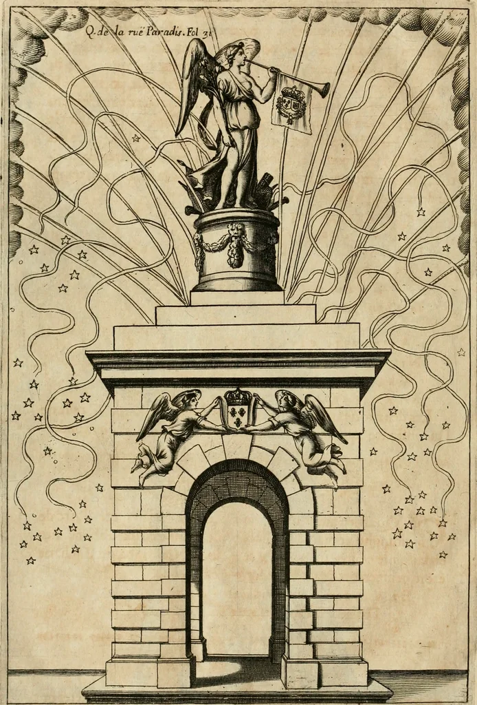 An illustration from Les réjoüissances de la paix, faites dans la ville de Lyon le 20. mars 1660, 1660, leaf 73