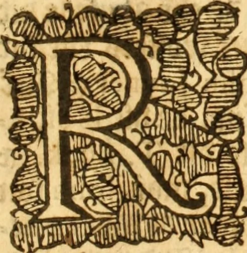 An illustration from Les reports du treserudite Edmund Anderson : chivalier, nadgairs, seigniour chief justice del Common-bank. Des mults principals cases argues & adjuges en le temps del jadis roign Elizabeth cibien en le Common-bank come devant touts les juges de cest roialme [1534-1604], 1664, leaf 16