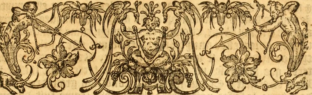 An illustration from Les reports du treserudite Edmund Anderson : chivalier, nadgairs, seigniour chief justice del Common-bank. Des mults principals cases argues & adjuges en le temps del jadis roign Elizabeth cibien en le Common-bank come devant touts les juges de cest roialme [1534-1604], 1664, leaf 414