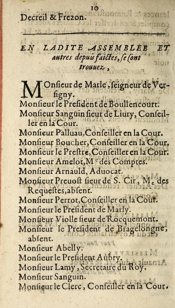 An illustration from Les Resolvtions Et Arrestez De La Chambre Dv Tiers Estat : touchant le premier Article de leur Cahier, presenté au Roy., 1615, leaf 16