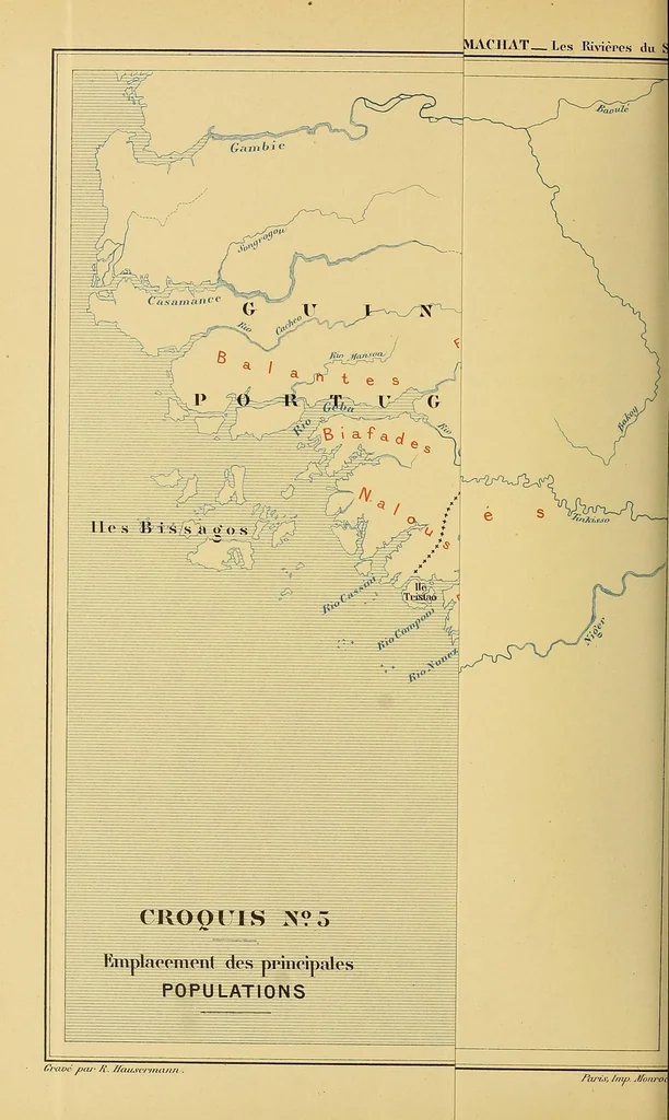 An illustration from Les rivières du Sud et le Fouta-Diallon (Guinée française) : essai de synthese des documents imprimés concernant la géographie physique & les civilisations indigenes de ces pays, 1905, leaf 252