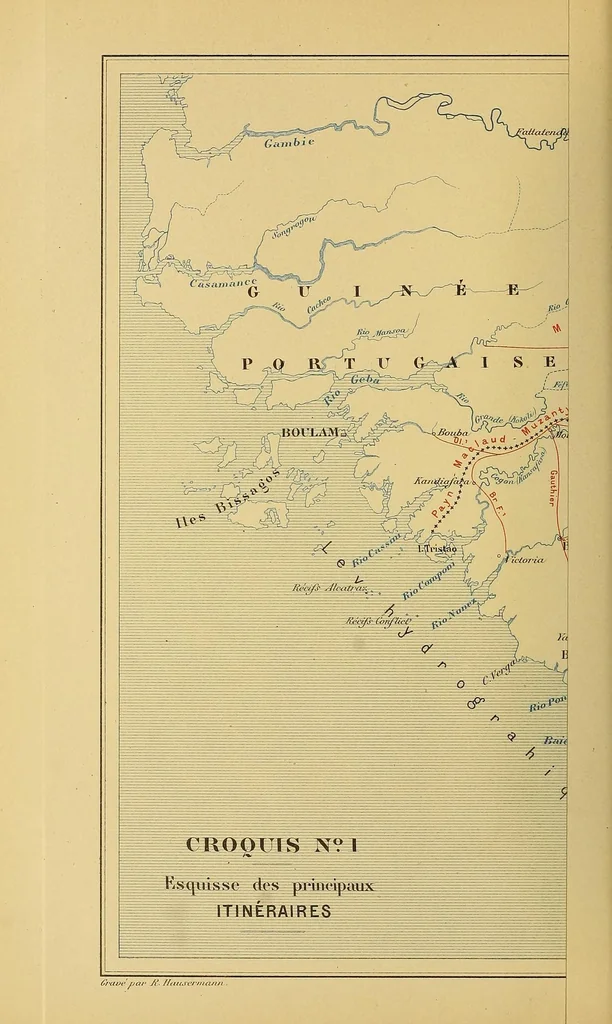 An illustration from Les rivières du Sud et le Fouta-Diallon (Guinée française) : essai de synthese des documents imprimés concernant la géographie physique & les civilisations indigenes de ces pays, 1905, leaf 36