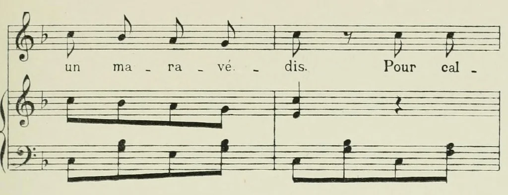 An illustration from Les rondes des enfants sages : à chanter, à mimer et à jouer, 1922, leaf 21