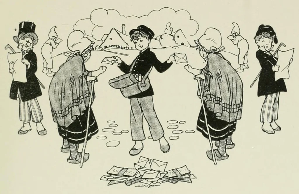 An illustration from Les rondes des enfants sages : à chanter, à mimer et à jouer, 1922, leaf 31