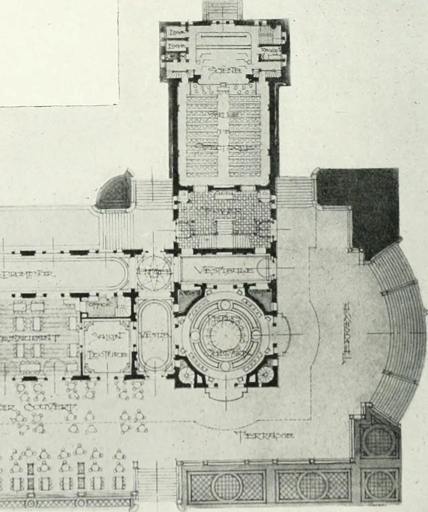An illustration from Les Salons d'architecture, 1907, leaf 77