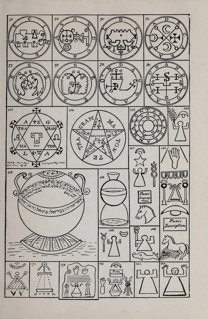 An illustration from The lesser key of Solomon, Goetia : the book of evil spirits contains two hundred diagrams and seals for invocation ... translated from ancient manuscripts in the British Museum, London ... only authorized edition extant, 1916, leaf 11