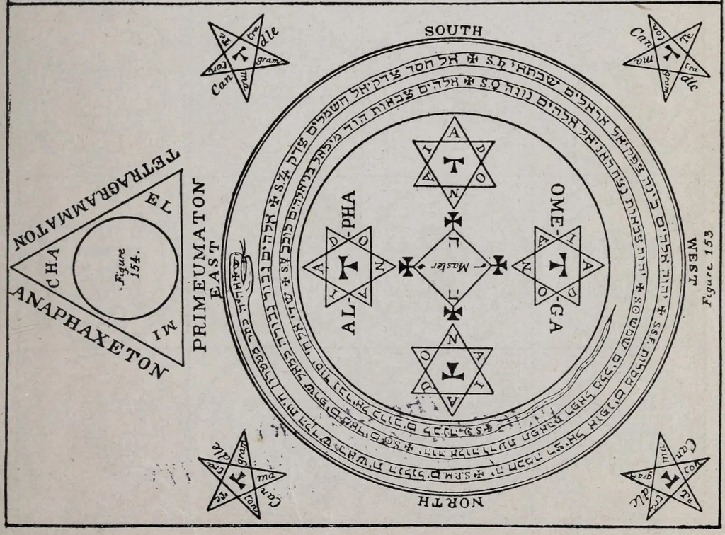 An illustration from The lesser key of Solomon, Goetia : the book of evil spirits contains two hundred diagrams and seals for invocation ... translated from ancient manuscripts in the British Museum, London ... only authorized edition extant, 1916, leaf 7