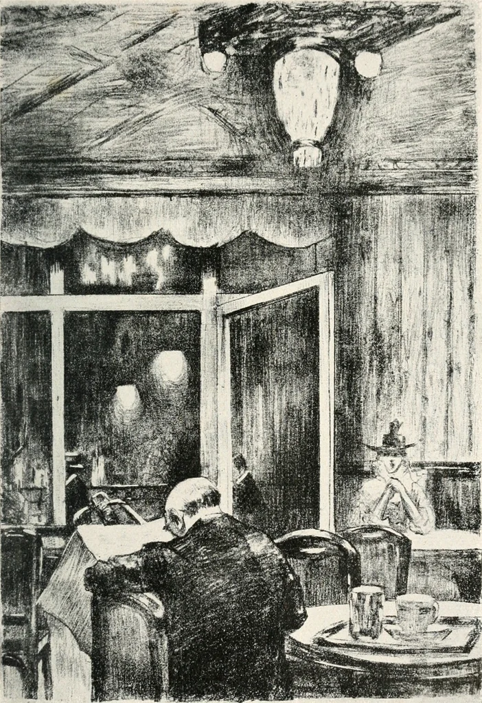 An illustration from Lesser Ury, 1921, leaf 40