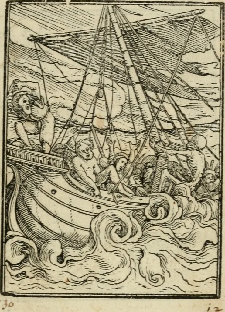 An illustration from Les simulachres & historiees faces de la mort, avtant elegammet pourtraictes, que artificiellement imaginées, 1547, leaf 20