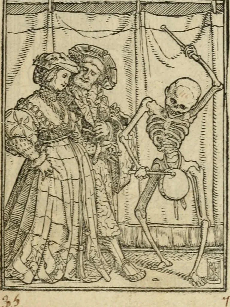 An illustration from Les simulachres & historiees faces de la mort, avtant elegammet pourtraictes, que artificiellement imaginées, 1547, leaf 22