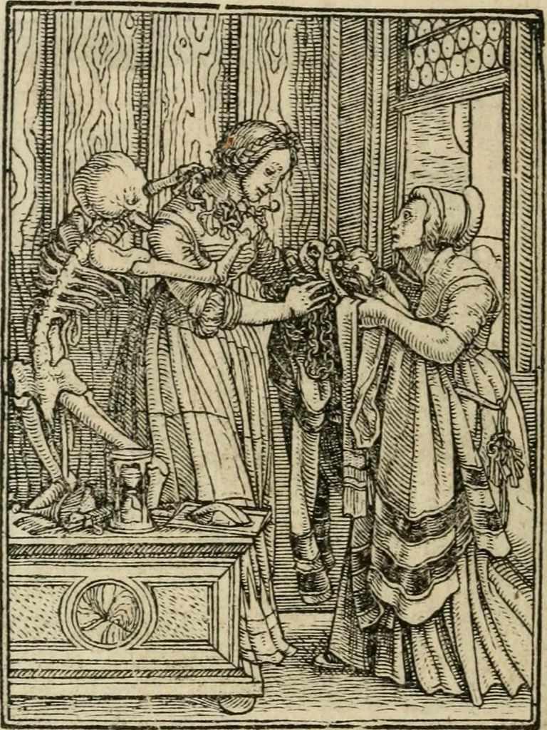 An illustration from Les simulachres & historiees faces de la mort, avtant elegammet pourtraictes, que artificiellement imaginées, 1547, leaf 23