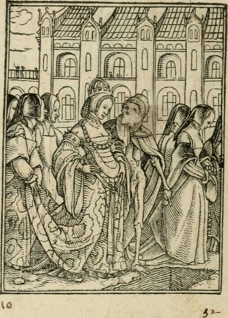 An illustration from Les simulachres & historiees faces de la mort, avtant elegammet pourtraictes, que artificiellement imaginées, 1547, leaf 7