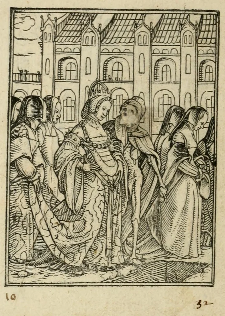 An illustration from Les simulachres & historiees faces de la mort, avtant elegammet pourtraictes, que artificiellement imaginées, 1547, leaf 8
